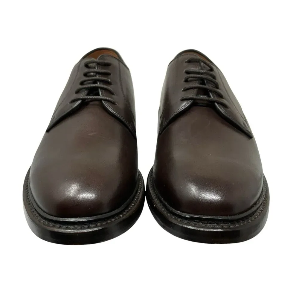 J Crew Ludlow Mens 9 Dark Brown Leather Derby Shoes Old Money Preppy Euro Summer
